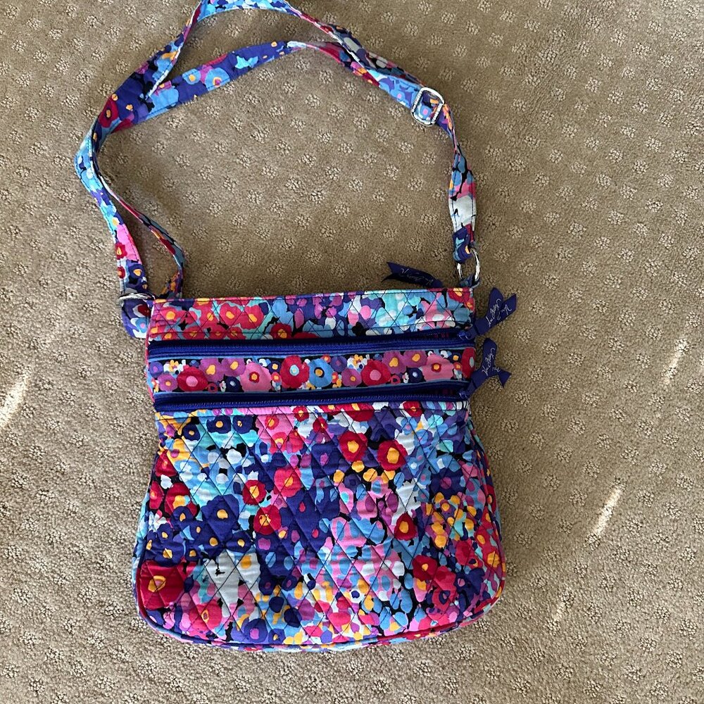 Vera Bradley Triple Zip Hipster Crossbody  Bag